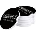 thumbnail image 1 of FMSHPON Laundry Word Theme Black Set of 4 Car Coaster for Drinks, Absorbent Ceramic Stone Coasters Cup Mat with Cork Base for Home Kitchen Room Coffee Table Bar Decor, 1 of 5