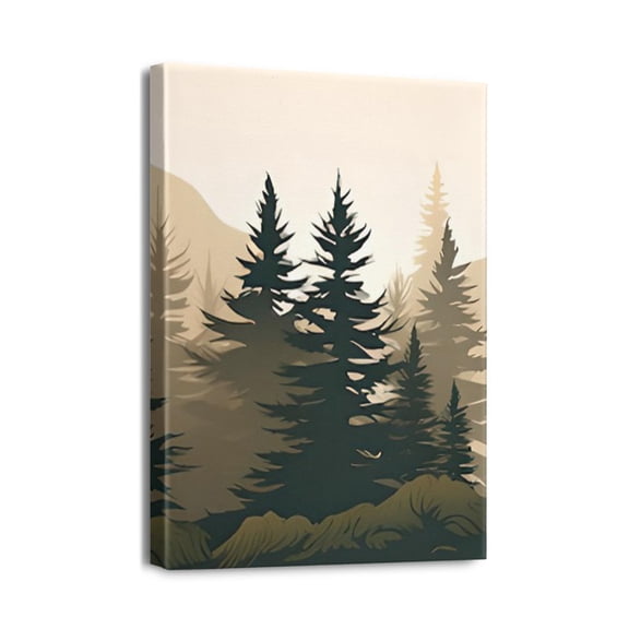 12x16 Inch Boho Mountain Wall Art Elegant Canvas Artwork that Transforms Office, Living Room, or Bedroom Décor