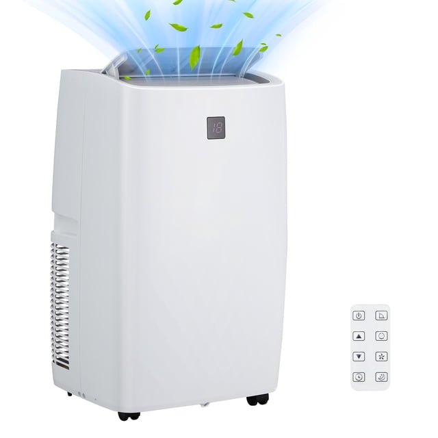 14000 BTU Portable Air Conditioner Unit w/Dehumidifier/Fan/Energy Saving Sleep Mode - for Room Up to 750 Sq.Ft. - Remote Control, Window Kit - Ultra Quite Operation, White