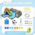 thumbnail image 4 of Costway Giant Soccer-Themed Inflatable Water Slide Bouncer Splash Pool With 735W Blower for Toddler, Bouncy Water Park, 4 of 9