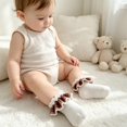 thumbnail image 4 of Miaouyo Toddler Girl Ruffles Ankle Socks Stretchy Breathable Plaid Lace Dress Socks, 4 of 9