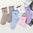 thumbnail image 3 of Bocaoying 6 Pairs Girls Cotton Crew Socks, Cute Ruffle Trim Mid-Calf Socks with Heart Design, Soft Breathable 6 Colors Mix – Fits Small Women US 5-6.5, 3 of 8