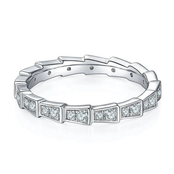 Nerra Jewel Serpenti Diamond Ring for Women's - 14K White Gold Plated Wedding Anniversary Ring - Brilliant 1 Ct Round Cut White Diamond Rings - Dainty Engagement Wedding Diamond Rings for Women's