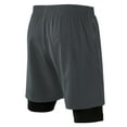 thumbnail image 4 of yeacher Men's High-Performance Double Layer Training Shorts - Breathable, Stretchable, Quick-Dry for Basketball & Running - Grey, Size L (EU), 4 of 6