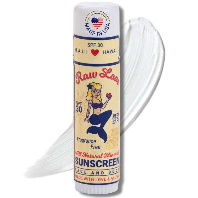 Protector solar en barra Raw Love SPF 30, 17 ml, óxido de zinc mineral