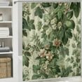 thumbnail image 6 of Orinice Ambesonne Green Shower Curtain, Retro Jungle Flowers Huddle with Leaves Nostalgia Colors Farmhouse Boho, Cloth Fabric Bathroom Decor Set with Hooks, Grey Yellow Laurel Green 69x72, 6 of 7