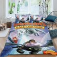 thumbnail image 2 of Dragones: Carrera al Borde Conjunto de sábanas temático, trío de piezas, cómodo y amigable con la piel, diseño único, regalo de decoración para el hogar para familiares, amigos y fans,135cm *200cm, 2 of 6