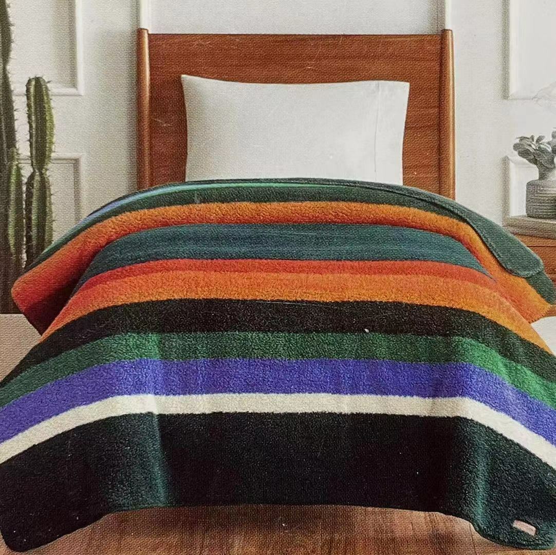 Pendleton Strip Pattern Pendleton Evergreen Stripe Sherpa Blanket rdl.cl