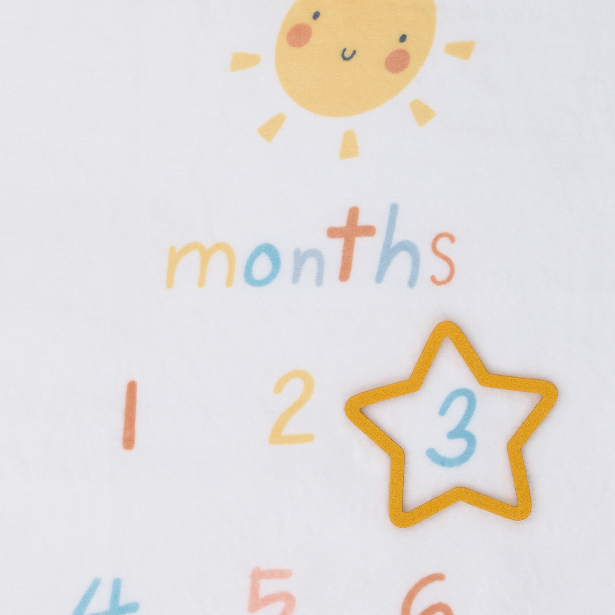 Disney Winnie the Pooh White, Yellow, Aqua Milestone Baby Blanket