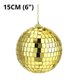 thumbnail image 1 of Bola de discoteca con espejo de cristal plateado y dorado, decorativa, brillante, reflectante, para fiestas, DJ, bailes, Navidad, hogar, club, escenario, efecto de iluminación, 15 cm, plateado, 1 of 5