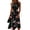 Navy, variant on Ruched Waist Sleeveless Midi Dress for Women - Elegant Round Neck A-Line Sundress with Fresh Botanical Floral Print, Flowy Summer Beach Party Vacation Gown Navy L