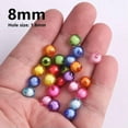 thumbnail image 6 of U8MO 50pcs Round 92 Facets Colorful Acrylic Plastic Loose Beads Lot DIY Jewelry-Light Blue-8mm, 6 of 8
