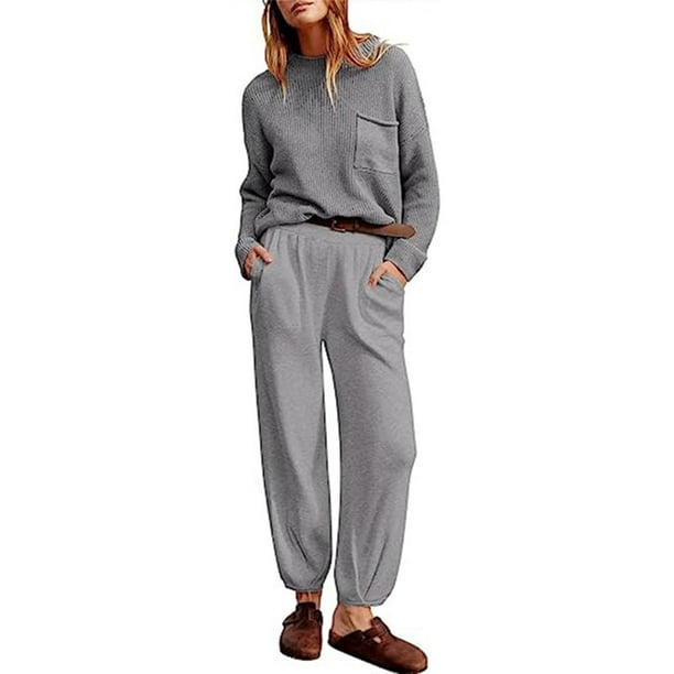 Puntoco Trajes de dos piezas para mujer sueter de punto tops pantalones de talle alto chandal conjuntos de salon 50 Puntoco Puntoco 9026 Bodega Aurrera en linea