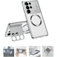 thumbnail image 1 of Magsafe Case Compatible With Samsung Galaxy S23 Ultra, Large Window Metal Protective Cover With Magnetic Folding Bracket, 1 of 5