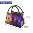 thumbnail image 2 of Yiaed Planets And Stars Print Lunch box lunch bag Portable Insulated Lunch Box for Women Men Cooler Tote Bag with Front Pocket for Work Picnic Travel, 2 of 6