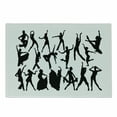 thumbnail image 1 of Black and White Cutting Board, Dancers Silhouette Modern Latin Hip Hop Tango Jazz Ballroom Salsa, Decorative Tempered Glass Cutting and Serving Board, Small Size, Black and White, by Ambesonne, 1 of 1