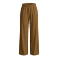 thumbnail image 7 of Lmueinov Women's High Waist Straight Leg Pants Elastic Waist Button Pull On Casual Loose Trousers with Pockets, S-XXL, 7 of 7
