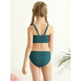 thumbnail image 4 of GYRATEDREAM Girl's Cute Two Piece Ribbed Swimsuit Adjustable Spaghetti Strap Wireless Bikini Set 8-13 Years, 4 of 6