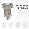 thumbnail image 6 of Easygdp Cute Dinosaur Women's One-Piece Swimsuit Slim Fit Crew Neck Bodysuit Athletic Swimwear with Concealed Buckle - X-Large, 6 of 9