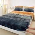 thumbnail image 3 of Homewish Gray Orange Deepblue Twin Sheet Sets,Modern Ink Painting Twin Fitted Sheet,Abstract Splatter Ink Flat Sheet For Adults,Luxury Bedroom Decor,3 Pieces, 3 of 7