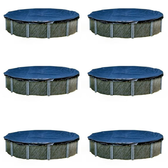 Swimline 21 Foot Round Above Ground Winter Swimming Pool Cover, Blue (6 Pack)