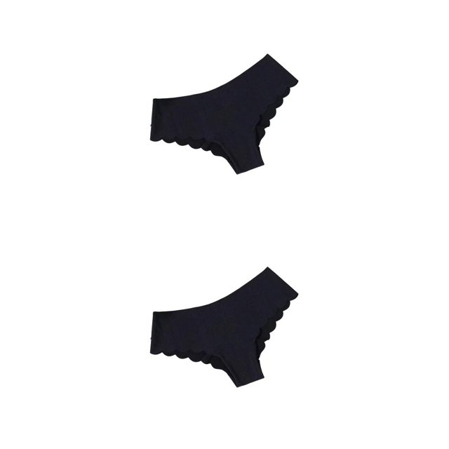 Jumpingount Bragas estampadas para mujer, ropa interior cómoda, calzoncillos de seda de secado rápido, lencería de cintura baja, calzoncillos Negro L 2piezas