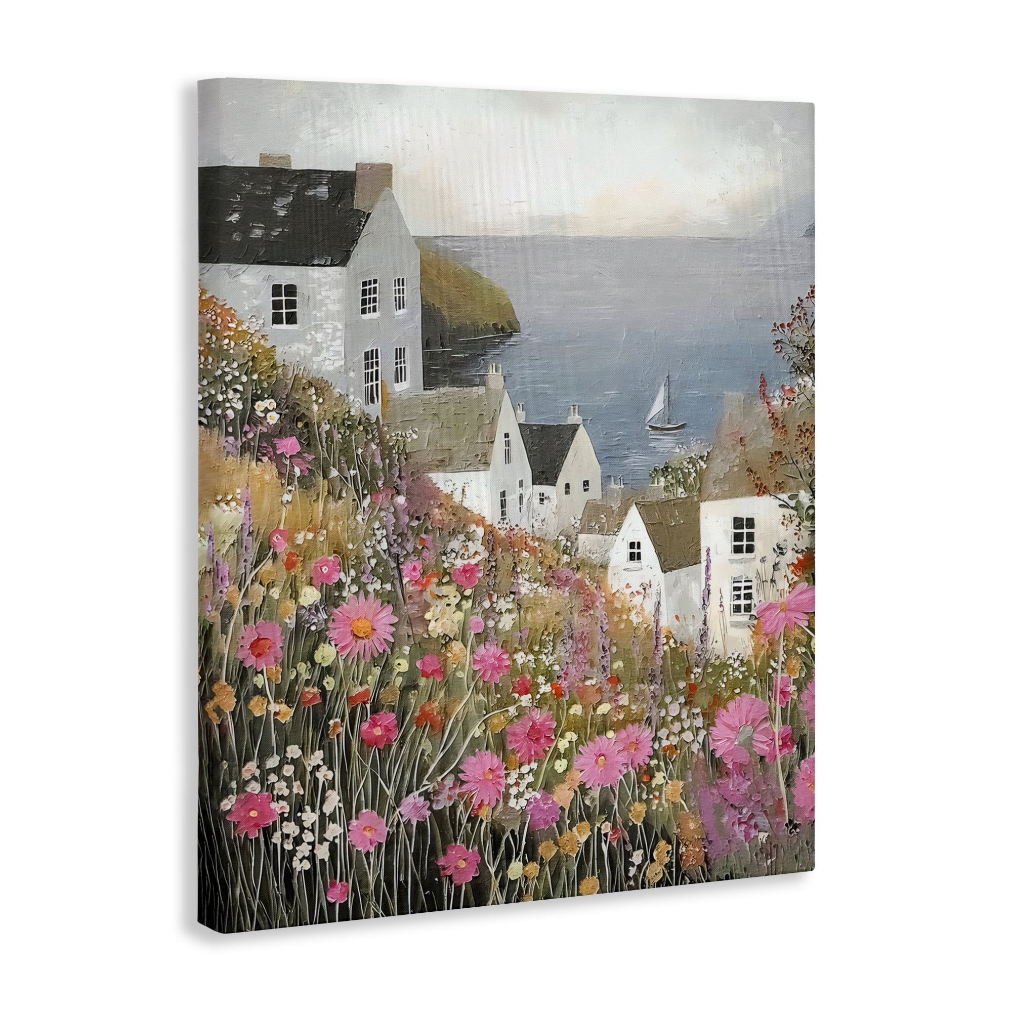 Stupell Industries Picturesque Village over Sea Canvas Wall Art, design by Riley B