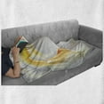 thumbnail image 6 of Grey and Yellow Soft Flannel Fleece Blanket, Abstract Modern Futuristic Wavy Image Ombre Design Art Print, Cozy Plush for Indoor and Outdoor Use, 70" x 90", Black Marigold and Grey, by Ambesonne, 6 of 6