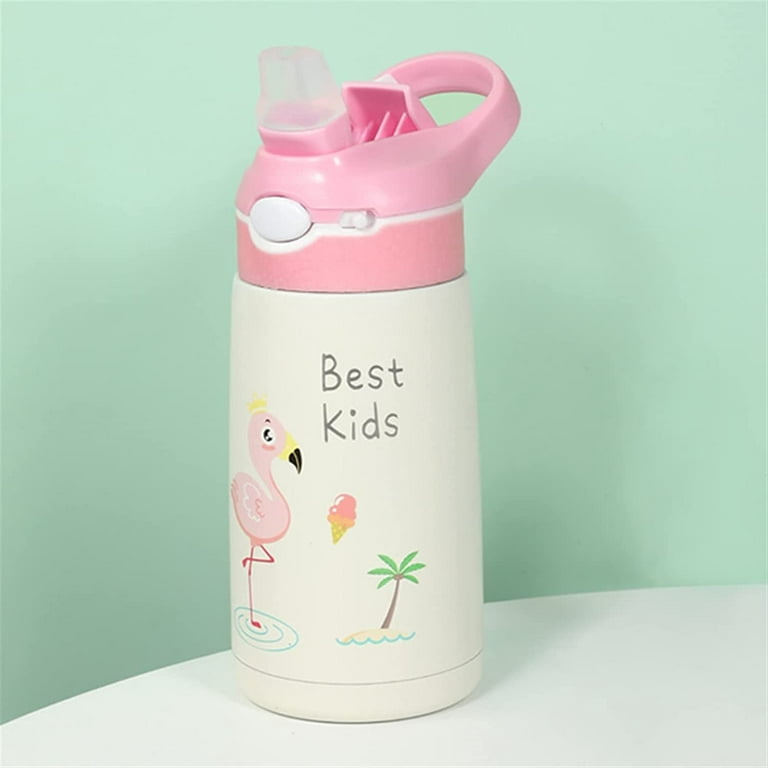 Kids Water Bottle with Straw Lid 14Oz, Vacuum Insulated 316