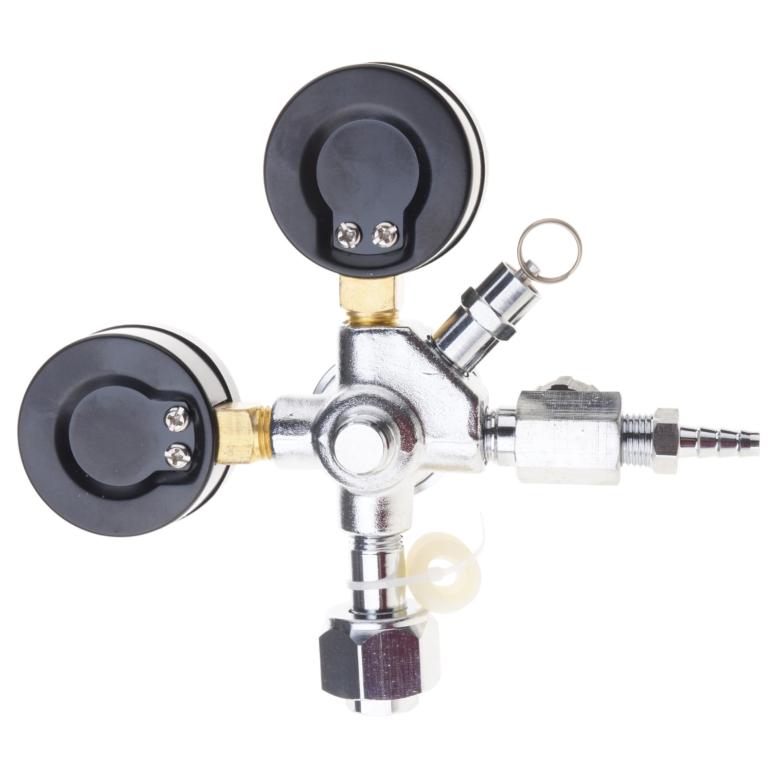 Efficient Double Stage Co2 Pressure Regulator with Control Valves Kegs Kegerator for Restaurants and Home Gatherings