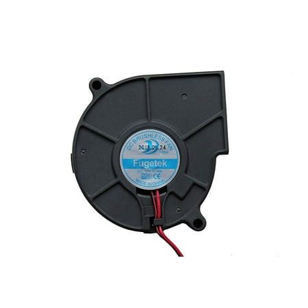 

12V DC Brushless Blower Cooling Fan Fugetek 75x75x30mm 2pin Dual Ball Bearing Computer Fan Multi Use Black US Support