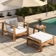 thumbnail image 2 of Outdoor Lounge Chair and Ottoman Set | Multiple Setting Versatility for Outdoor Spaces | Durable Acacia Wood Frame | Comes with Convenient Side Table, 2 of 6