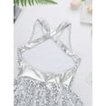 thumbnail image 5 of CHICTRY Girls Sequined Ballet Dance Leotard Bowknot Waist Dance Costume White 12, 5 of 7