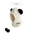 thumbnail image 2 of 1 gorro de panda para mujer, cálido para otoño e invierno, con protección para las orejas de felpa para estudiantes, 2 of 5