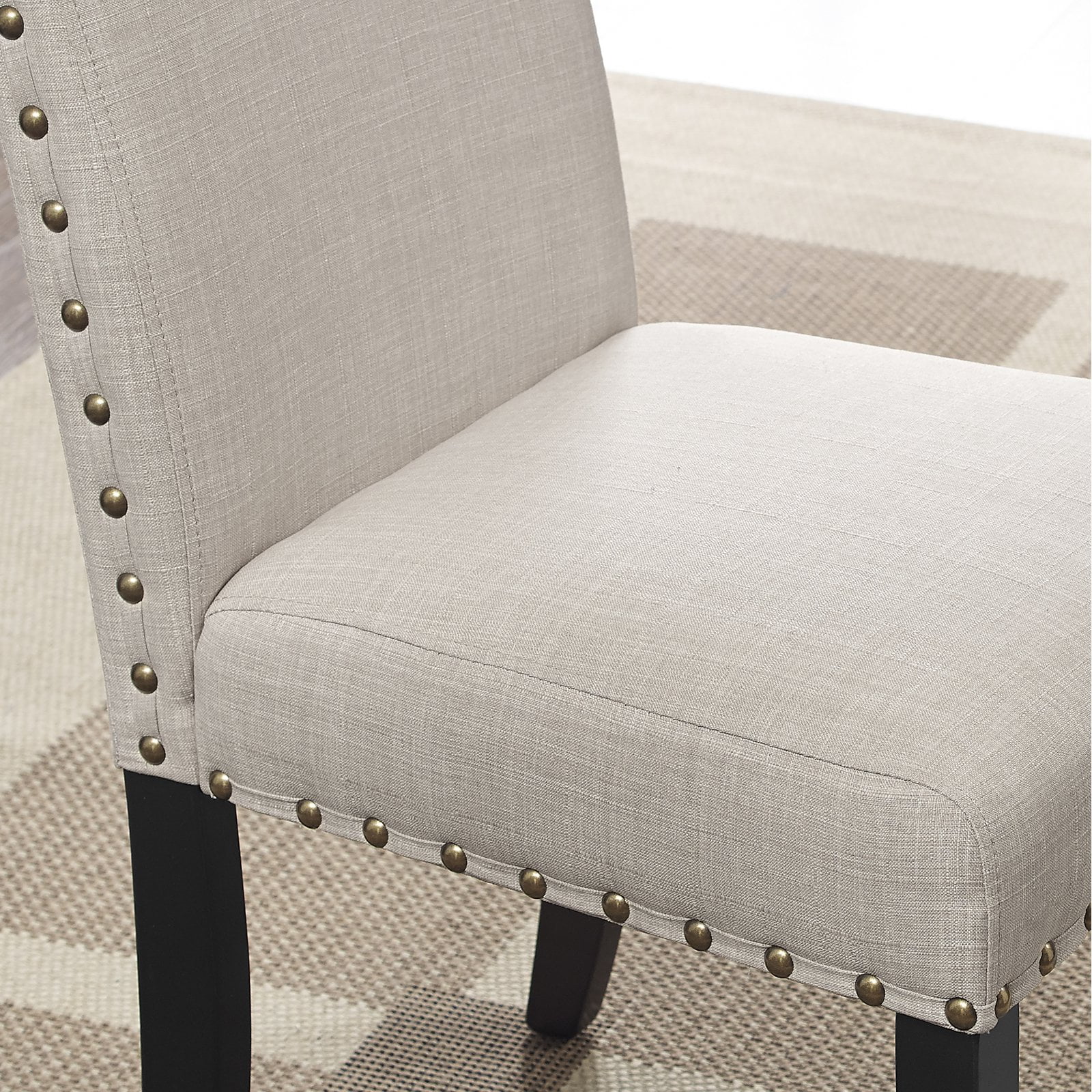 roundhill furniture biony fabric dining chairs with nailhead trim