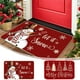 thumbnail image 1 of Alfombra de bienvenida para el Tapete de Navidad Rojo del Felpudo de Navidad | Soporte antideslizante de goma para interiores y exteriores | Decoración de entrada al porche de la cocina y el baño, 1 of 6