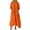 Orange, variant on Womens Cotton Linen Maxi Dresses Casual 3/4 Sleeve V Neck Loose Long Kaftan Dress with Pockets Summer Flowy Sundress(Orange,S)