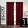 thumbnail image 2 of Eclipse Samara Solid Blackout Curtains, Single Curtain Panel, 84 Inch Long Blackout Curtains, 37" W x 84" L, Sangria, 2 of 8
