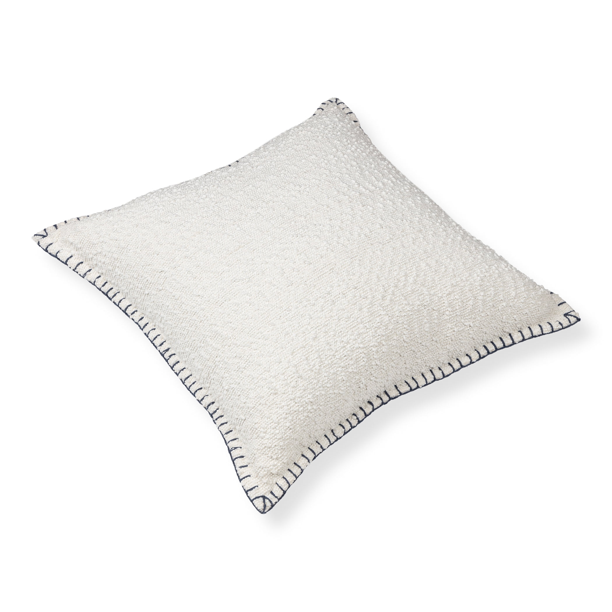 (2 pack) Mainstays Ivory with Blue Whipstitch 22x22