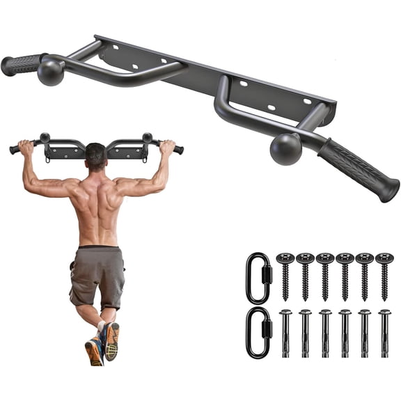 Runstore 48'' Heavy Duty Wall Mount Pull Up Bar, Multi-function Chin up Bar for Body Workout Home Gym, 500lb Capacity