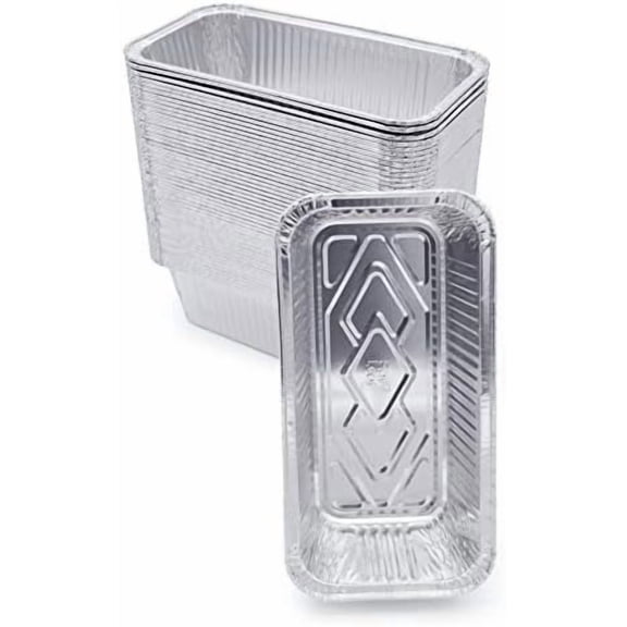 (100 Pack) Premium 2-LB Bread Loaf Baking Pans - 8.5" x 4.5" x 2.5" l Heavy Duty l Disposable Aluminum Foil Tins for Cakes Meatloaf Lasagna