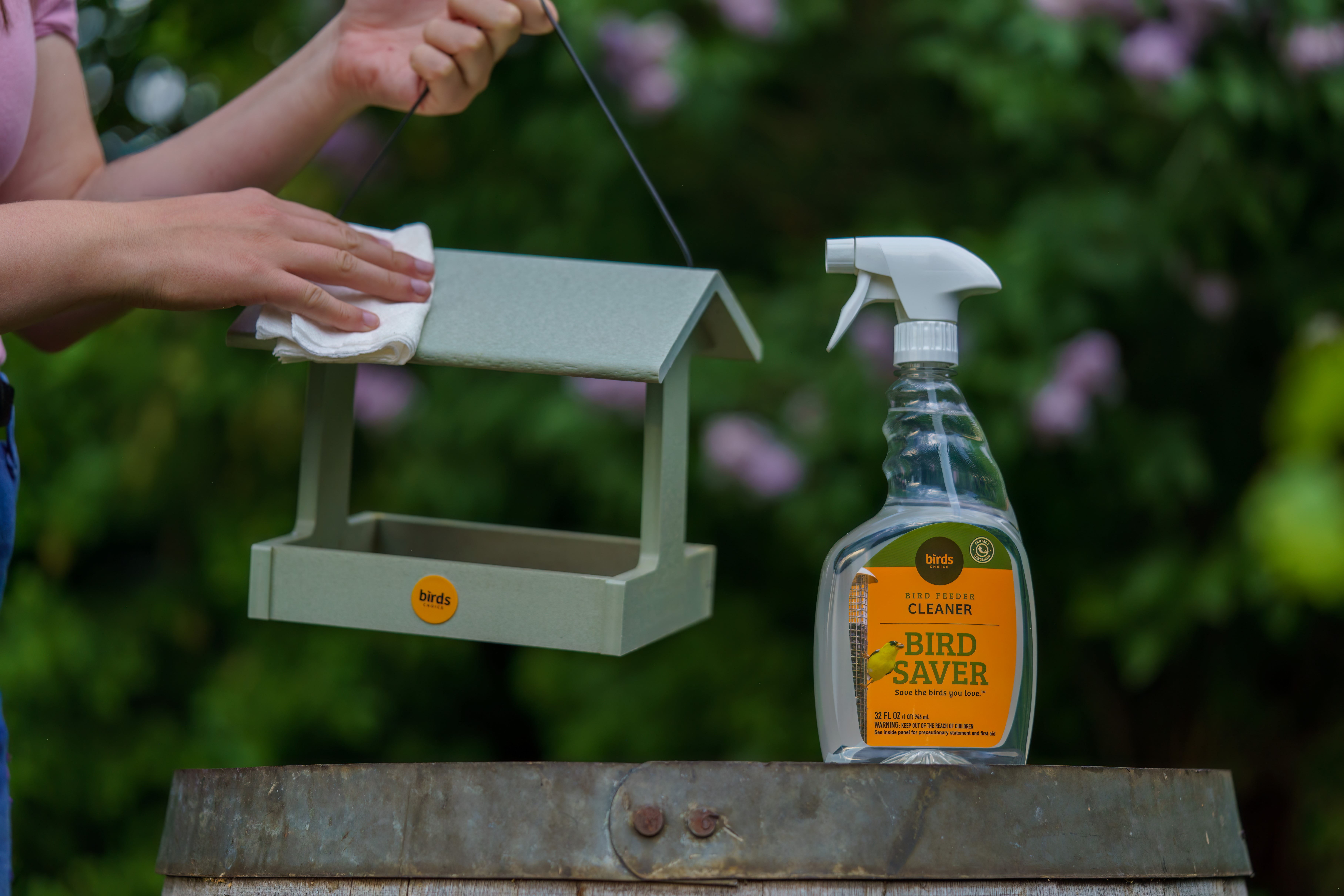 Birds Choice Bird Saver Cleaning Solution for Feeders, Bird Houses, Bird Baths, 32  Ounce, 1 Count