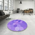 thumbnail image 3 of Ahgly Company Indoor Round Patterned Heliotrope Purple Area Rugs, 8' Round, 3 of 6