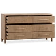 thumbnail image 3 of Dory 66 Inch Dresser, 6 Drawers, Bar Handles, Wire Brushed Brown Wood, 3 of 5