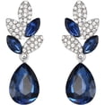 thumbnail image 1 of Aretes Cristal Rhinestone Lágrima Hoja Pendiente Colgante para Fiesta Boda, 1 of 4