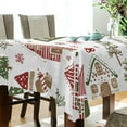 thumbnail image 5 of Yayeee Tablecloths 60" x 60" Rectangle Wrinkle Resistant Party Table Cover, Brown Christmas House, 5 of 8