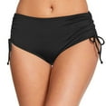 thumbnail image 2 of SGMVNU Womens Swim Shorts Stretch Mid Rise Swimming Bottoms Side Drawstring Cute Bikini Swimsuit Bottoms for Summer Beach, Size M, Black, 2 of 5