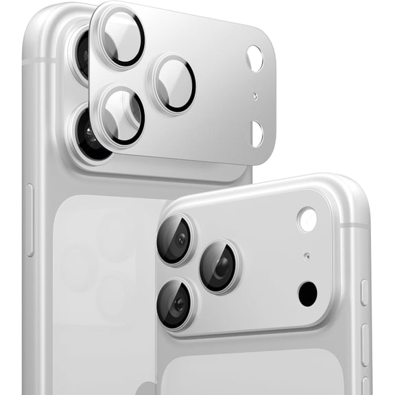 [2 Pack] DOCOCO Compatible with iPhone 17 Pro Camera Lens Protector - [Not Easy to Break][Strong Adsorption][Case-Friendly] Metal Tempered Glass Rear Camera Screen Cover - Gray
