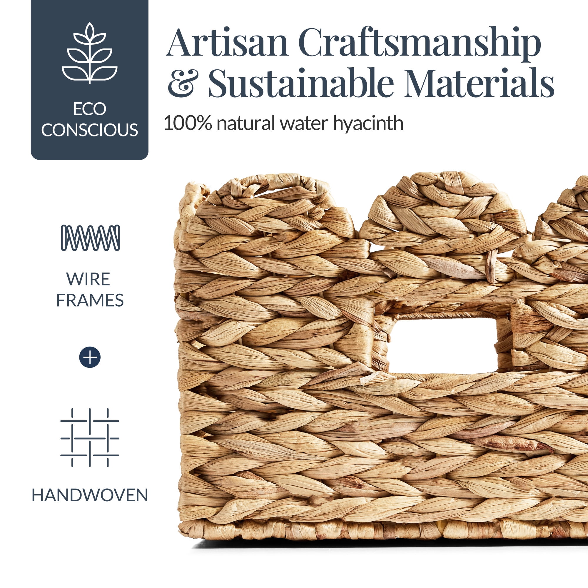 Best Choice Products 16x12 Scalloped Shelf Baskets, Woven Storage Bins, 2 Pack - Natural