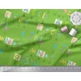 thumbnail image 3 of Soimoi Green Georgette Viscose Fabric Colorful Alphabets Text Decor Fabric Printed Yard 42 Inch Wide, 3 of 3
